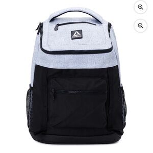 Reebok Bobbie Top Loader Backpack Gray Black Laptop School Travel Bag